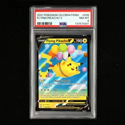PSA 8 NM-MT 2021 Pokemon ENG Flying Pikachu V E 006/025(1) - Image 2