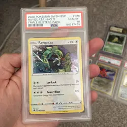 💫2020 Pokemon SWSH BSP Triple Blister Pack #029 Rayquaza Holo PSA 10💫 - Image 3