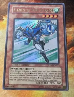 Yugioh- 1X Elemental Hero Stratos - Ultra Rare - Limited - JUMP-EN012 - NM - Image 1