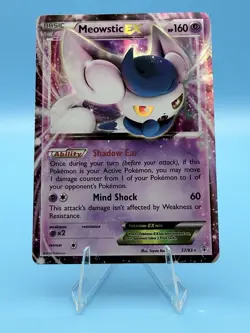 Meowstic EX ULTRA RARE 37/83 XY Generations Pokemon Card HOLO NM 2016 - Image 1