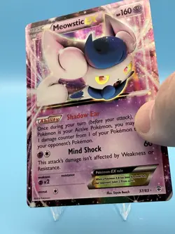 Meowstic EX ULTRA RARE 37/83 XY Generations Pokemon Card HOLO NM 2016 - Image 2