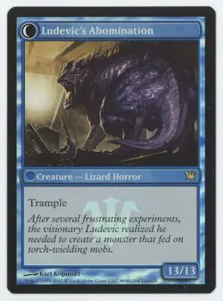 MTG Launch Promo Ludevic's Test Subject/Ludevic's Abomination #64 FOIL RARE - Image 2