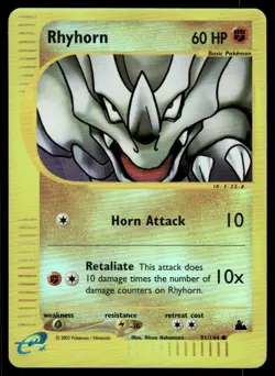 *FRI NIGHT* Rhyhorn 91/144 Reverse Holo Skyridge Common - Image 1