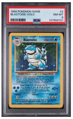 (PSA 8) Pokemon Vintage 1999 Base Set Card - Holo Blastoise 2/102 - Image 2