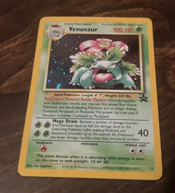 Pokemon Venusaur Holo Black Star Promo Rare HTF Authentic 1999-2000 #13 VG - Image 1