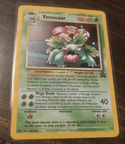Pokemon Venusaur Holo Black Star Promo Rare HTF Authentic 1999-2000 #13 VG - Image 4