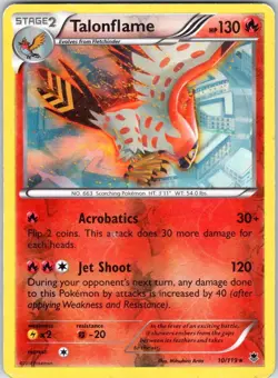 TALONFLAME 10/119 PHANTOM FORCES POKEMON REVERSE HOLO DMG - Image 1