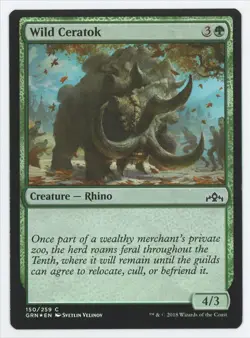 MTG Guilds of Ravnica Wild Ceratok #150 Foil - Image 1