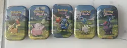 Pokemon TCG Mega Evolution Ascended Heroes Full Set Mini Tins Sealed X5 - Image 1
