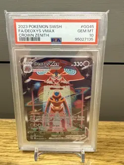 2023 POKEMON SWORD & SHIELD CROWN ZENITH #GG45 FULL ART/DEOXYS VMAX PSA 10 - Image 1