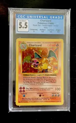 CGC 5.5 Charizard 1999 Base Set 4/102 Shadowless Holo Pokemon Card 🔥 - Image 1