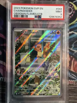 2023 Charmander 044 Scarlet & Violet Obsidian Flames ETB Promo Card PSA 9 - Image 1