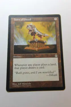 MTG Horn of Greed x1- -Stronghold-Lightly Played - Image 1