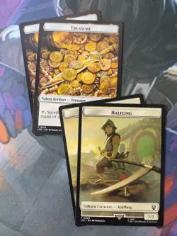 Halfling 0003 / Treasure 0012 Token x 4 | 7% Off 2+ | UB: LOTR | NM | MTG - Image 1