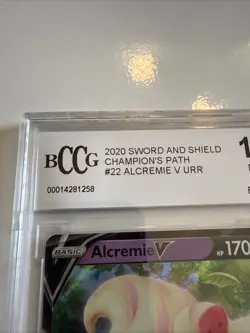 ALCREMIE V 2020 Pokemon Sword Shield Champion's Path Ultra Rare Holo #22 BCCG 10 - Image 4