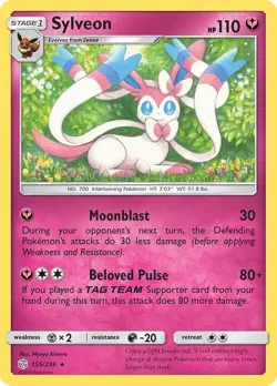 Sylveon - 155/236 - Rare - Reverse Holo LP TCG Pokemon - Image 1