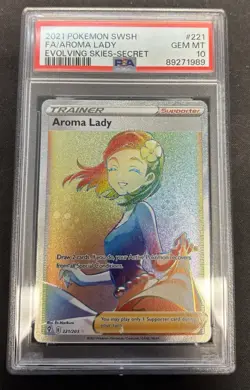 Aroma Lady (Secret) Pokemon 221/203 SWSH07: Evolving Skies Holo PSA 10 - Image 1
