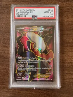 2016 Pokemon XY F.A./ Darkrai EX Breakpoint #118 PSA 10 - Image 1
