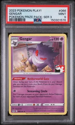 2023 POKEMON PLAY! POKEMON PRIZE PACK: SER 3 #066 GENGAR PSA 9 - Image 1