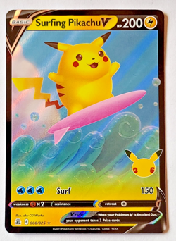 Pokemon TCG: Surfing Pikachu V Celebrations #008/025 MINT - Image 1
