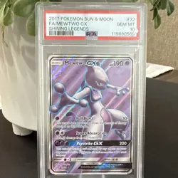 Pokemon Mewtwo GX Full Art Ultra Rare Holo 72/73 Shining Legends PSA 10 - Image 1