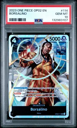 2023 ONE PIECE OP02-PARAMOUNT WAR #114 BORSALINO PSA 10 - Image 1