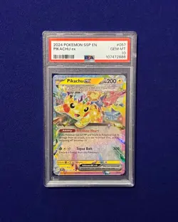 PSA 10 Pikachu ex #57 Surging Sparks 2024 Pokemon GEM MINT - Image 1