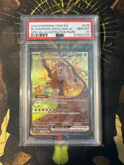 Pokemon Bloodmoon Ursaluna ex 216/167 Twilight Masquerade SIR PSA 10 - Image 1