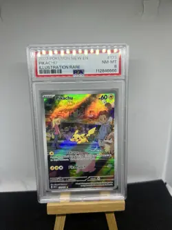 2023 POKEMON MEW EN-151 ILLUSTRATION RARE #173 PIKACHU PSA 8 - Image 1