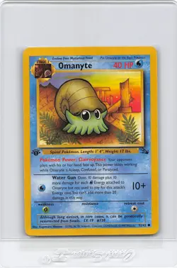 OMANYTE 52/62 - 1ST EDITION - Fossil - Common - VINTAGE WOTC Pokemon Card - NM/M - Image 1