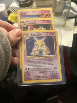 Pokemon TCG Base Set Abra, Kadabra, Alakazam Cards 1999 Vintage Lot - Image 3