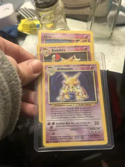 Pokemon TCG Base Set Abra, Kadabra, Alakazam Cards 1999 Vintage Lot - Image 4