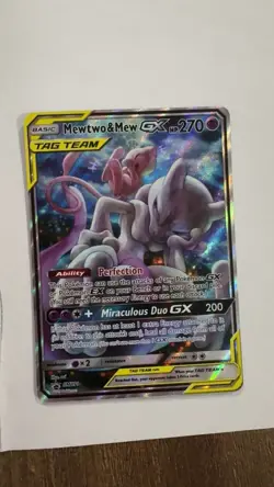 Pokemon Mewtwo & Mew GX TAG TEAM Promo Holo Card SM191 SM 270 HP English - Image 1