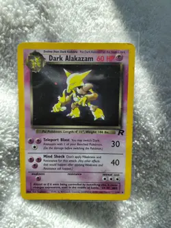 Pokemon TCG Dark Alakazam- Teamm Rocket Holo Rare Card 1/82 - Image 1