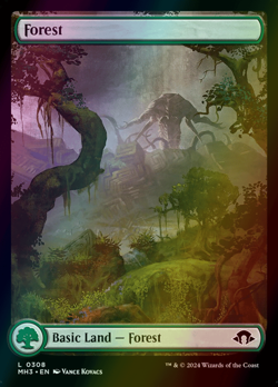 MTG Forest (308) Full Art Foil ** Modern Horizons 3 ** English (NM) - Image 1