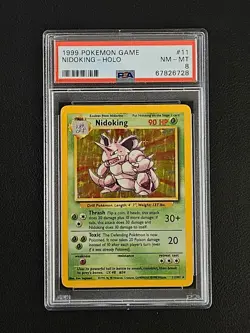 Nidoking 11/102 Holo Rare Pokemon 1999 WOTC Unlimited Base Set PSA 8 - Image 1