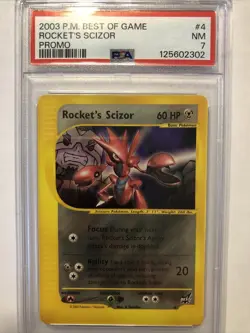 2003 Pokemon Rocket's Scizor Best of Game Regular PSA 7 NM Collectible - Image 1