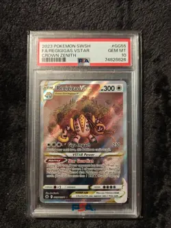 2023 POKEMON SWORD & SHIELD CROWN ZENITH #GG55 FULL ART/REGIGIGAS VSTAR PSA 10 - Image 1