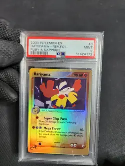 2003 Pokemon EX Ruby Sapphire Hariyama Reverse Holo Foil 8/109 Graded Card PSA 9 - Image 2