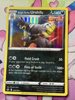 Single Strike Urshifu 108/198 Holo Rare Sword & Shield Chilling Reign Pokemon NM - Image 1