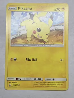 Pikachu 54/214 Common SM - Unbroken Bonds Pokemon Card - Image 1