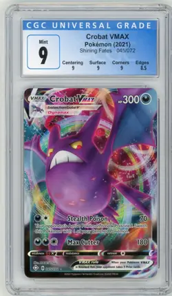2021 Pokemon Shining Fates - 045/072 Crobat VMAX - CGC 9 Graded Card - Image 1