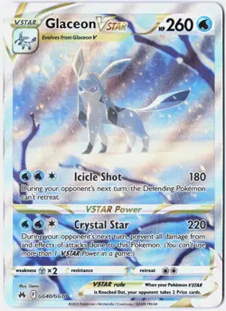 Pokemon*Glaceon VSTAR X1 Ultra Rare* LP GG40/GG70 Crown Zenith: Galarian Gallery - Image 1