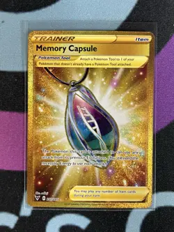 Pokemon TCG SWSH Vivid Voltage - Gold Secret Rare Memory Capsule 202/185 - Image 1