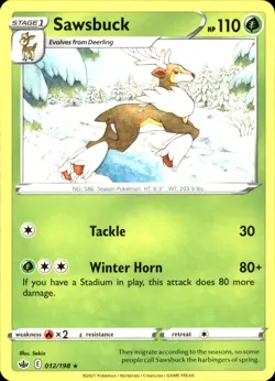 Sawsbuck 012/198 Rare - Pokemon SWSH06: Chilling Reign NM - Image 1