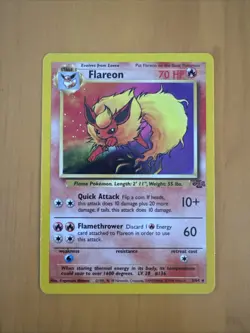 Pokemon Flareon Jungle 3/64 Holo Unlimited Rare AND Vaporeon 28/64 (Non-Holo) - Image 1