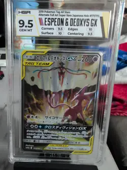 2019 Pokemon Espeon & Deoxys GX HGA 9.5 177/173 Tag Team GX All Stars Japanese - Image 1