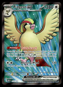 NM SV03: Obsidian Flames Pidgeot ex Ultra Rare 217/197 Pokemon TCG - Image 1