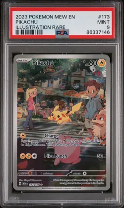 2023 Pokemon Mew EN-151 Pikachu Illustration Rare 173 PSA 9 - Image 1