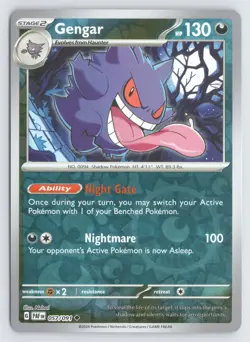 Gengar 057/091 Pokemon Paldean Fates Reverse Holo Uncommon Near Mint - Image 1